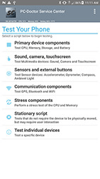 PC-Doctor Service Center Diagnostics Screen