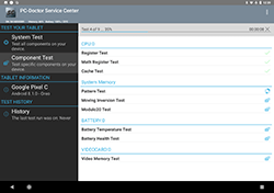 PC-Doctor Service Center Diagnostics Screen