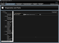 PC-Doctor Service Center Diagnostics Screen