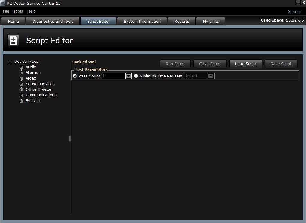 Service Center Script Editor